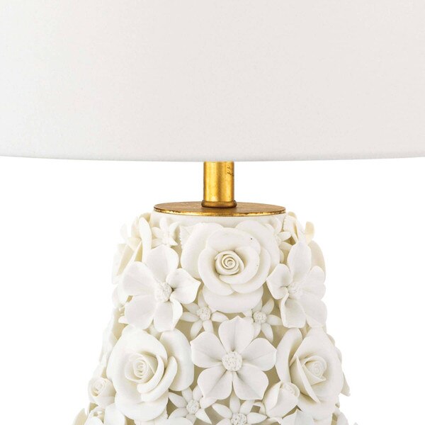Antique gold finish of a flower lamp